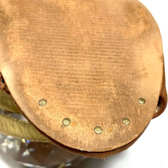 Louise et Cie Cut-Out Double Ankle Strap Heels Sandals 9M Brown Gold - Picture 11 of 15